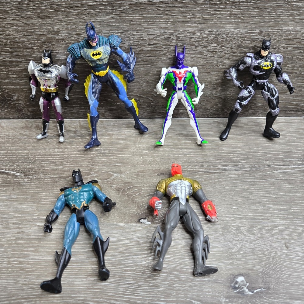 Vintage Batman‎ Action Figure Lot – DC Comics – Mixed Costumes – 6 Figures